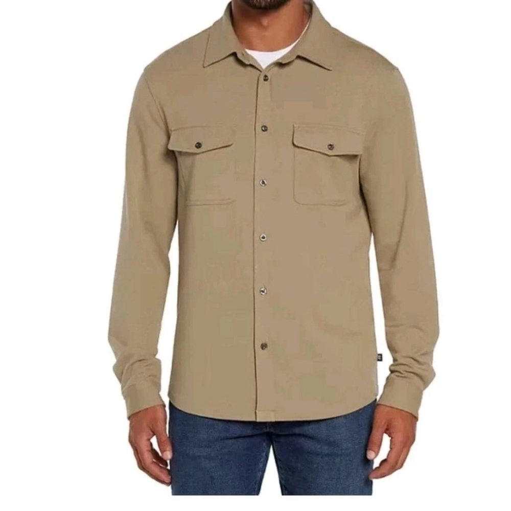 Gap Men's Long Sleeve Comfortable Soft Knit Button Down wear Untucked Shirt